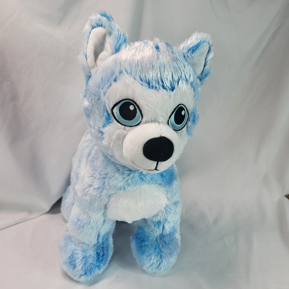 Build A Bear Blue Blast Husky Plush Puppy Dog 14" Limited Edition Stuffed Animal
